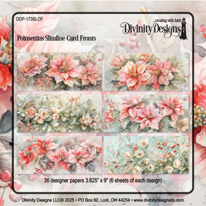 POINSETTIAS SLIMLINE CARD FRONTS PAPER PAD POINSETTIAS SLIMLINE CARD FRONTS PAPER PAD