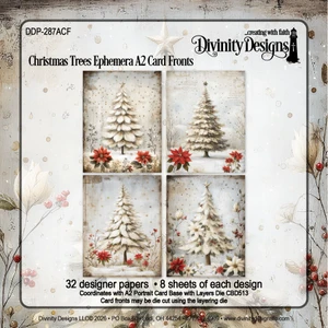 CHRISTMAS TREES EPHEMERA A2 CARD FRONTS PAPER PAD