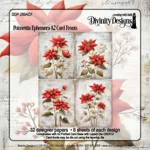 POINSETTIA EPHEMERA A2 CARD FRONTS PAPER PAD