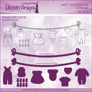 BABY CLOTHESLINE (STAMP/DIE DUOS-CLEAR STAMPS) BABY CLOTHESLINE (STAMP/DIE DUOS-CLEAR STAMPS)