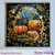 STAINED GLASS PUMPKINS SQUARE CARD FRONTS STAINED GLASS PUMPKINS SQUARE CARD FRONTS