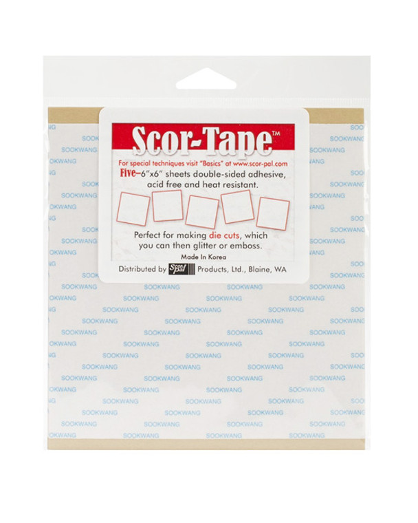 SCOR-TAPE 6"X6" ADHESIVE SHEETS (5 PER PACK)