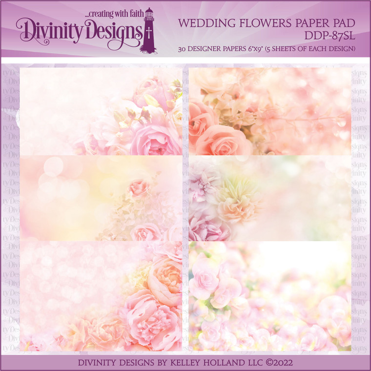 WEDDING FLOWERS PAPER PAD - SLIMLINE SIZED 6X9