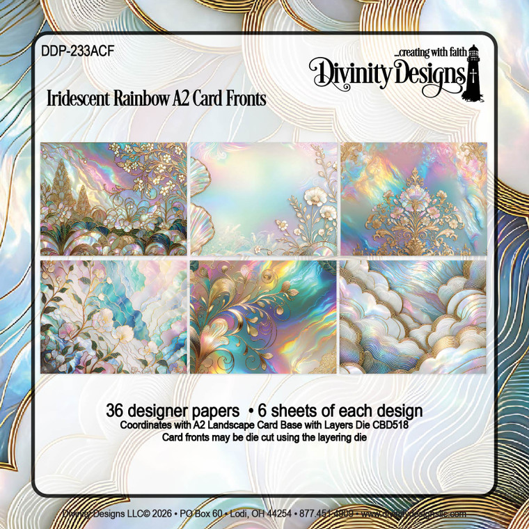 IRIDESCENT RAINBOW A2 CARD FRONTS PAPER PAD