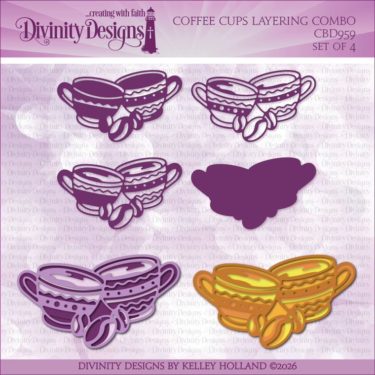 COFFEE CUPS LAYERING COMBO DIES