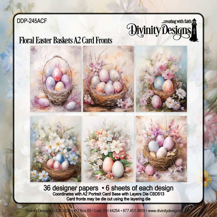 FLORAL EASTER BASKETS A2 CARD FRONTS PAPER PAD