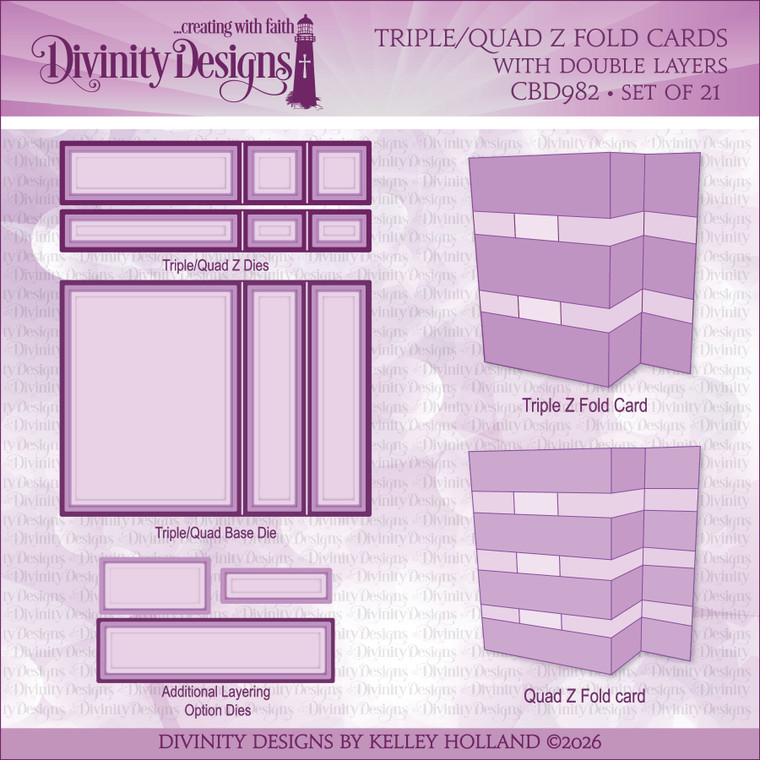 TRIPLE/QUAD  Z FOLD CARDS WITH DOUBLE LAYERS DIE