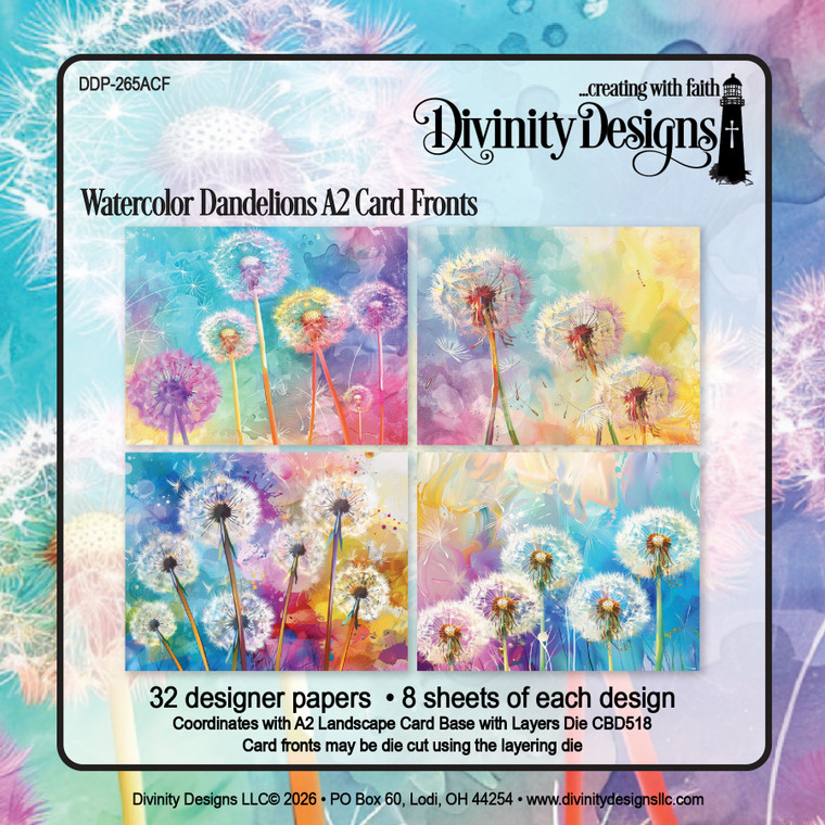 WATERCOLOR DANDELIONS A2 CARD FRONTS PAPER PAD
