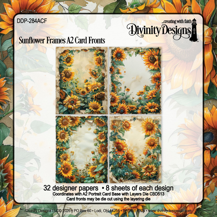 SUNFLOWER FRAMES A2 CARD FRONTS PAPER PAD