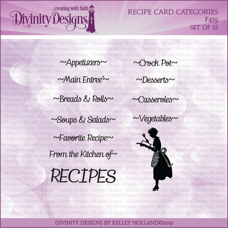 RECIPE CARD CATEGORIES