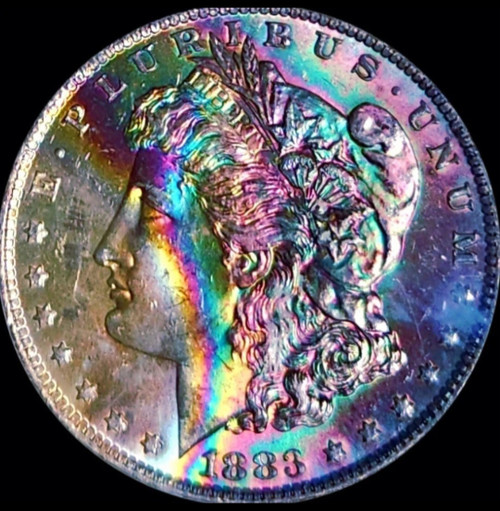 1883 O $1 WOW Toned Morgan Dollar PCGS MS-64 CAC!