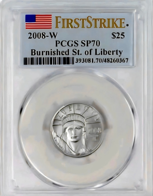 2008 W RARE $25 PLATINUM FIRST STRIKE PCGS SP-70 .