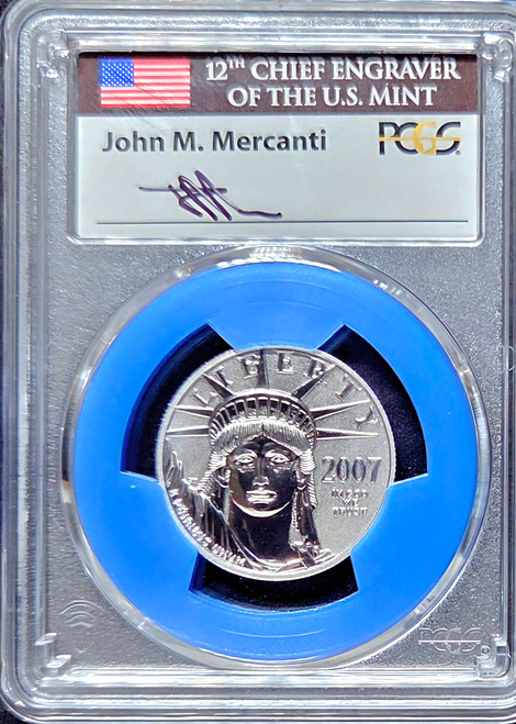 2007 W $50 Platinum Reverse Proof PCGS PR-70;BLUE CORE,FIRST STRIKE, MERCANTI. BEST OF THE BEST!