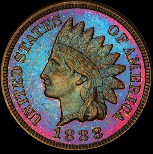 1888 1c GORGEOUS Proof Indian Cent PCGS PR-66BN;EX LARRY SHEPHERD, DL HANSEN COLLECTIONS