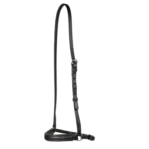Black Leather Dropped Noseband 