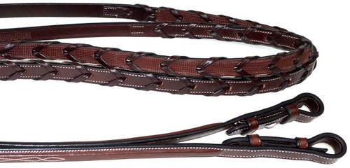 Rubber Lined Fancy Stitched Lace Reins Pony Length