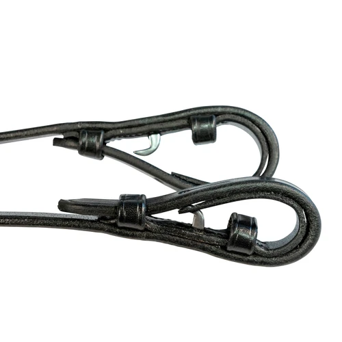 Raven Rubber Rein in Black at Nunn Finer.