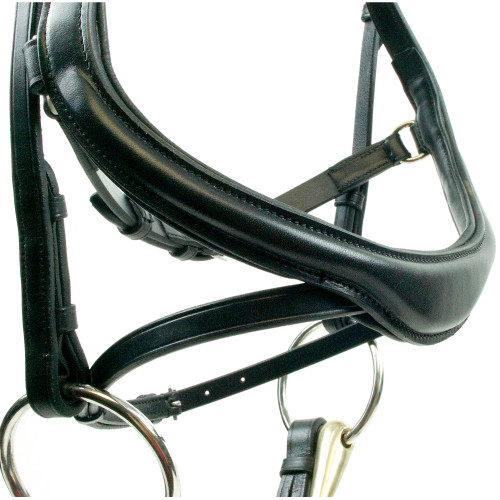 Black Anatomical Bridle with Removable Flash 