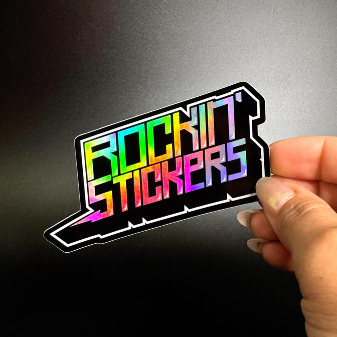 Rainbow holographic sticker.