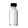 1 oz [30 ml] CLEAR Boston Round Bottle With Phenolic Cone Liner Caps [288 PCS]