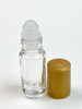 5 ml (1/6 oz) Clear Rollon Bottle With Color Caps [12 PCS]