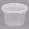 16 oz Microwavable Translucent Plastic Deli Container and Lid [6 Pcs]