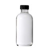 8 oz [240 ml] CLEAR Boston Round Glass Bottle with Phenolic Cone Liner Cap [12 Pcs]