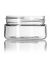 2 oz Clear PET Single Wall Jar 58-400 Neck Finish with Black Cap [6 Pcs]