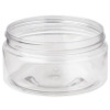 8 oz Clear PET Single Wall JAR 89-400 Neck Finish with Black Cap [6 Pcs]