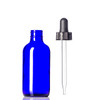 120ml [4 oz] COBALT BLUE Boston Round Bottle with 22-400 Standard Glass Dropper 7X108mm-64 Pcs