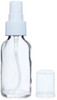 1 oz [30 ml] Clear Boston Round Bottle 20-400 Neck Finish With Color Plastic Spray Cap
