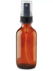 2 oz [60 ml] Amber Boston Round Bottle Plastic Spray Caps with 20-400 Neck finish