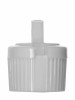 White PP Plastic 24-410 Ribbed Skirt Spouted Dispensing Lid (.13 inch Orifice)