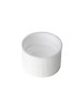 White PP Plastic 20-410 Ribbed Skirt lid with Foam Liner