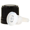 Black HDPE Plastic 18 mm Tamper-Evident Dropper cap with inverted dropper tip with (0.9 mm orifice)