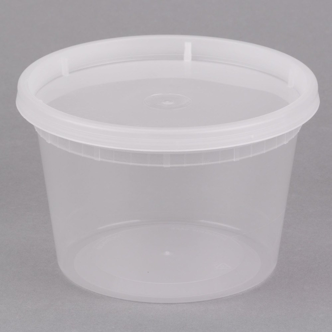 16oz HD Plastic Microwavable Deli Container w/ Lid