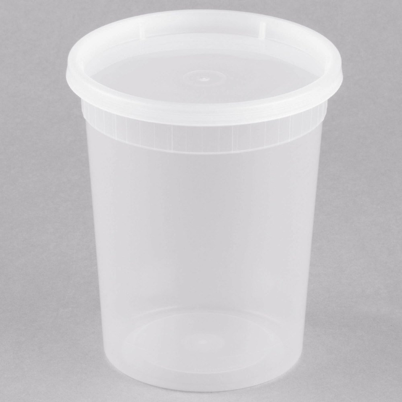 Choice 32 oz. Round Deli Container w/ Lid (Microwavable)