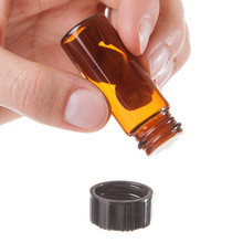 2 Dram [17mm X 60mm] AMBER Glass Vials with Phenolic Cap & Orifice Reducers [12 Pcs]