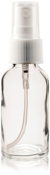 2 oz [60 ml] Clear Boston Round Bottle Plastic Spray Caps with 20-400 Neck finish