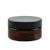 8 oz Amber PET Plastic Single Wall Jar 89-400 Neck Finish with Black Caps [36 Pcs]
