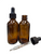 120ml [4 oz] AMBER Boston Round Bottle with 22-400 Standard Glass Dropper 7X108mm with Graduated Marks [64 Pieces]