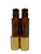 10ml [1/3 oz] AMBER Roll On Bottle with Aluminum Gold Cap STEEL Roller