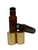 10ml [1/3 oz] AMBER Roll On Bottle with Aluminum Gold Cap STEEL Roller