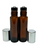 10ml [1/3 oz] AMBER Roll On Bottle with Aluminum Silver Cap STEEL Roller