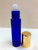 10ml [1/3 oz] Cobalt Blue Roll On Bottle With Aluminum Gold Cap Plastic Roller