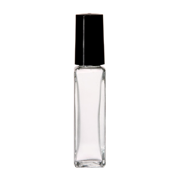 8 ml [2 Dram] Clear SQUARE Bottle With Caps [72 PCS]