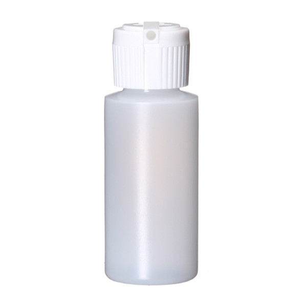 1 oz Natural Plastic Cylinder Round Bottle with Caps 20-410 Neck Finish [144 PCS]