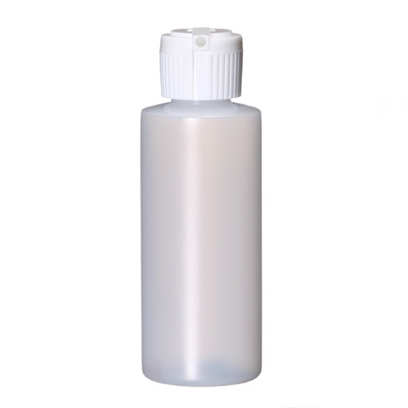 2 oz Natural Plastic Cylinder Round Bottle with Caps 20-410 Neck Finish [72 PCS]
