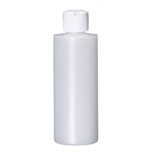 4 oz Natural Plastic Cylinder Round Bottle with Caps 20-410 Neck Finish [72 PCS]