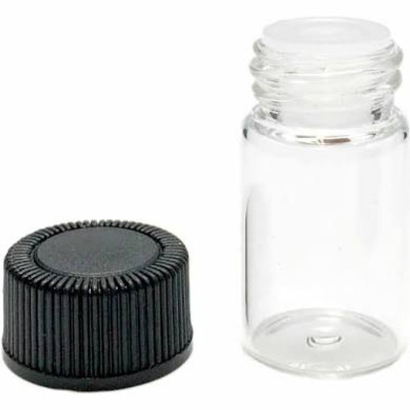 2 Dram [17mm X 60mm] CLEAR Glass Vials W/Cap & Orifice Reducers [12 Pcs]